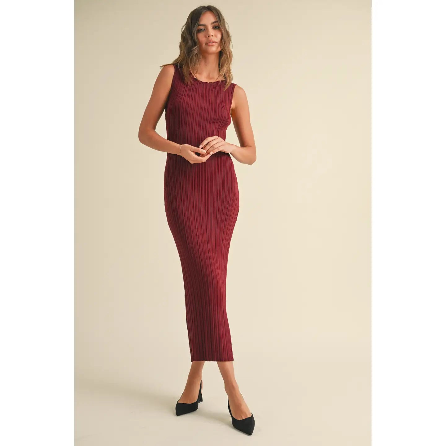 Alexandra Rib Knitted Long Dress