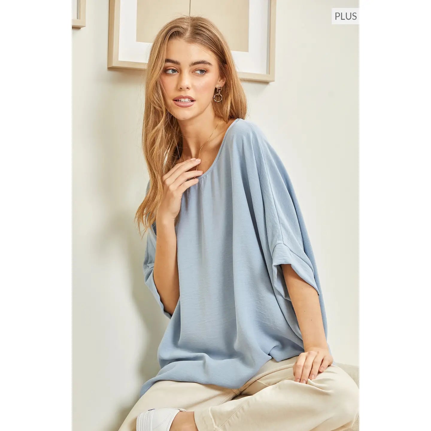Gabrielle Woven Flowy Top - Plus