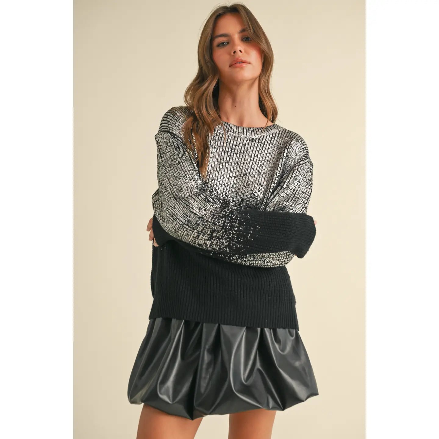 Gia Foil Ombre Sweater