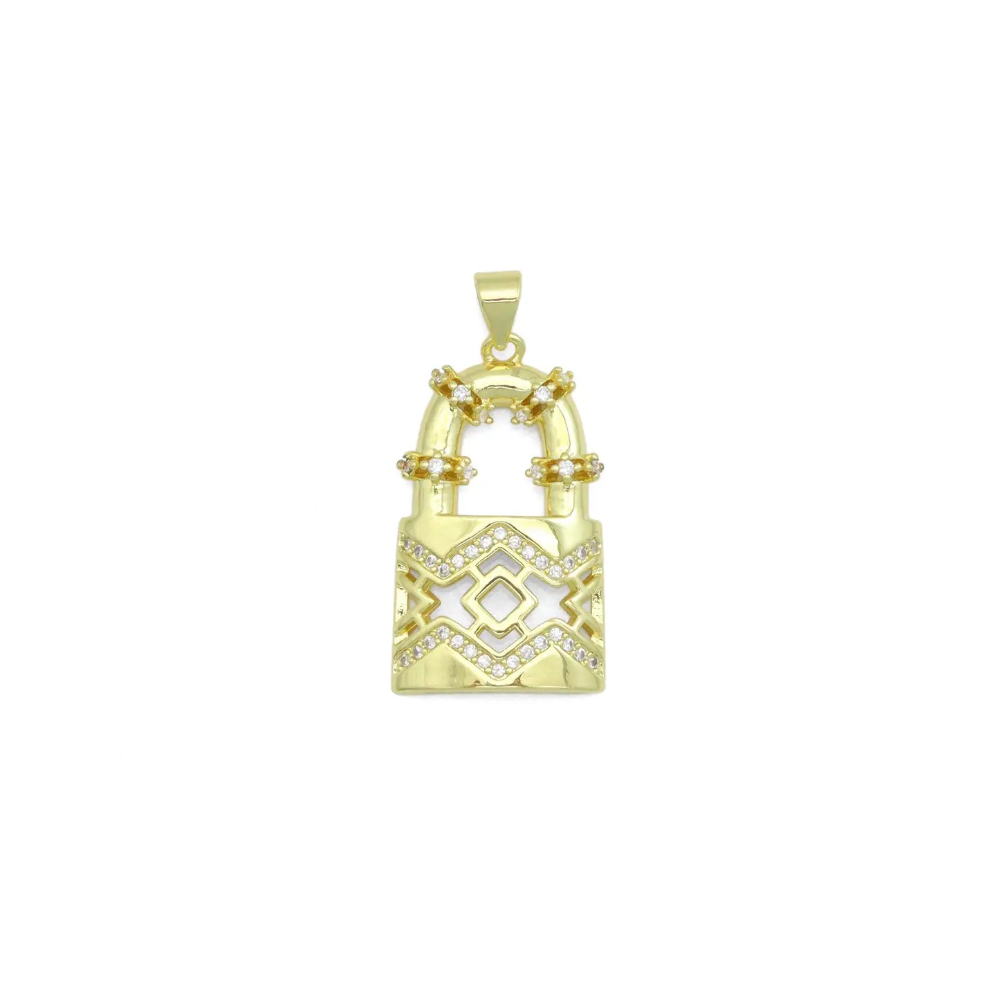 18K Gold Lock Charm