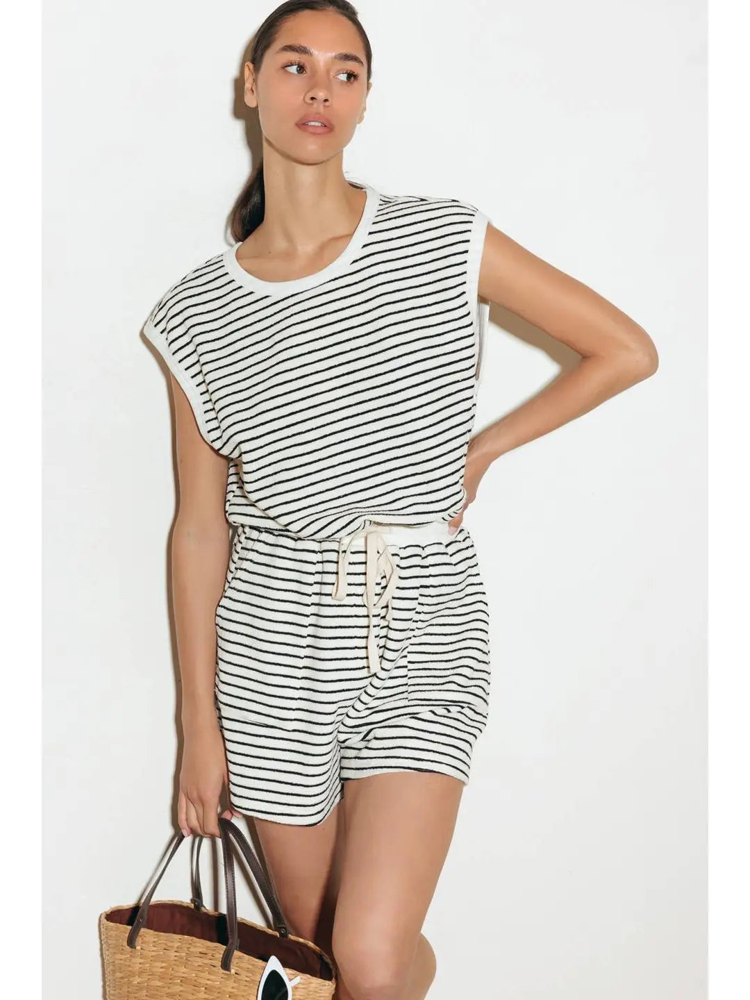 Kenley Striped Knit Romper