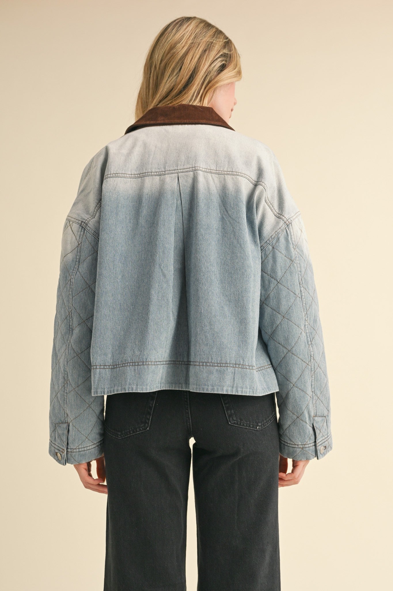 Reese Collared Washed Denim Jacket