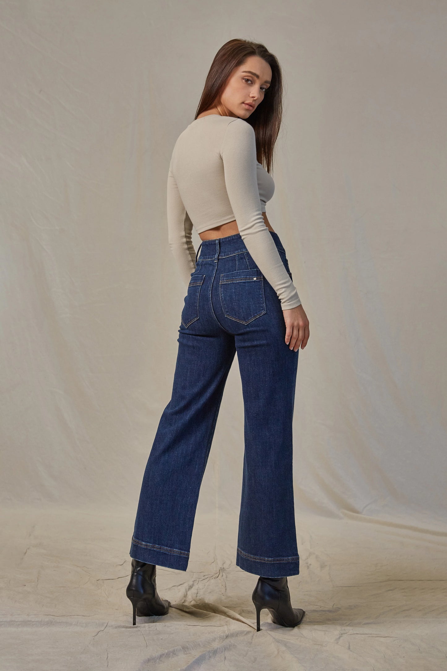 Whitley Super High Rise Wide Crop Denim