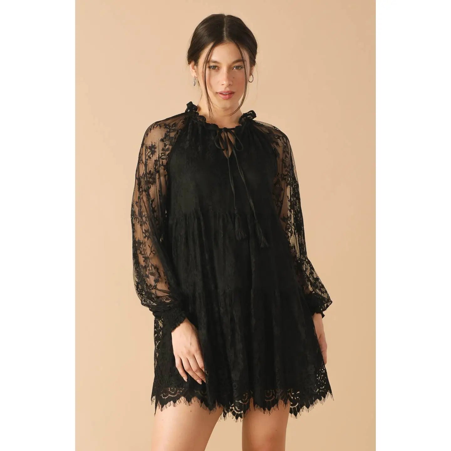 Valeria Woven Lace Mini Dress