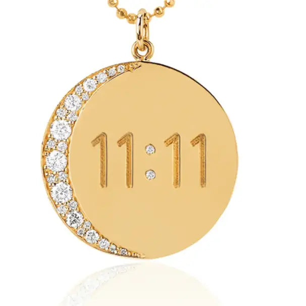 11:11 Moon Pendant Necklace