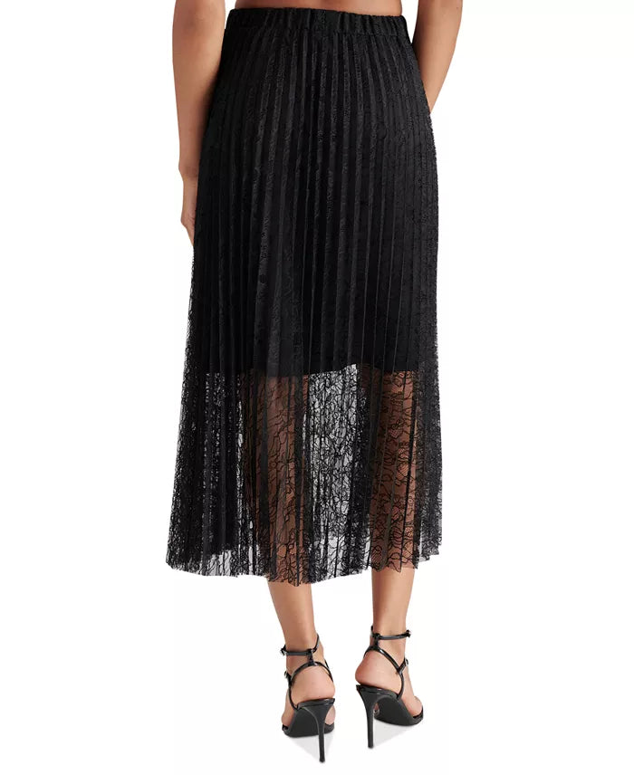 Erin Pleated Lace Midi Skirt