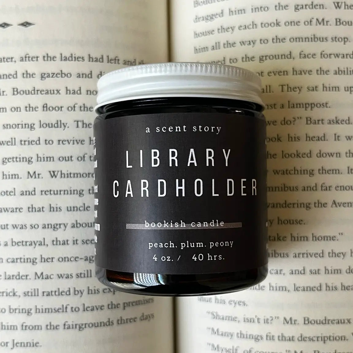 Library Card Holder Candle