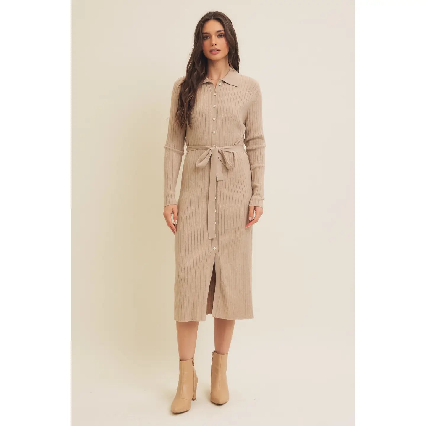 Haven Ribbed Convertible Midi Dress Cardigan