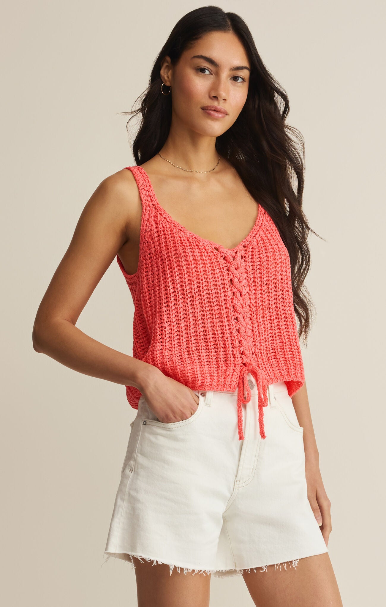 Tate Lace up Sweater Top