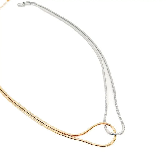 Mixed Metal Looped Necklace
