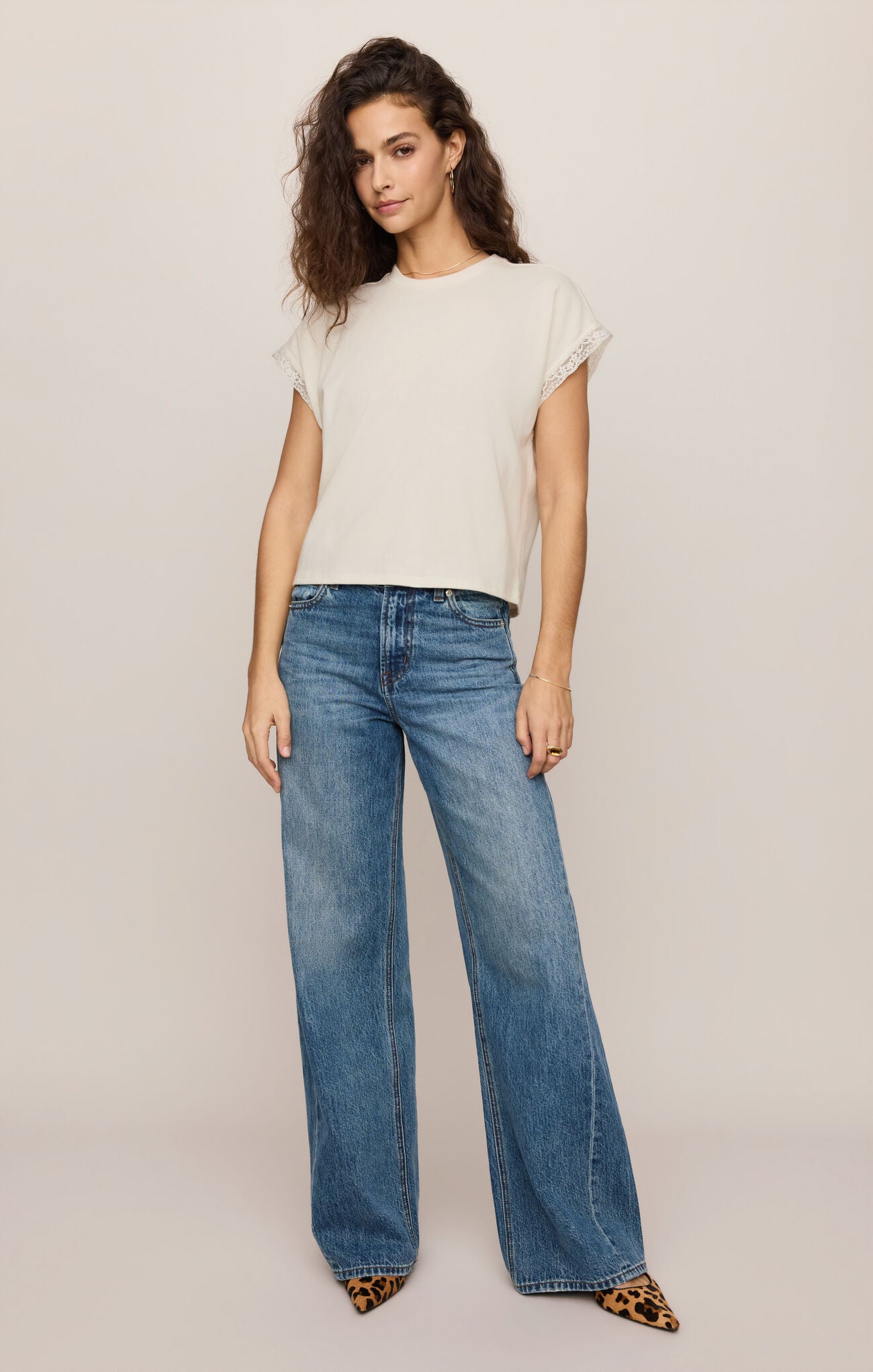 Marika Lace Trim Muscle Tee