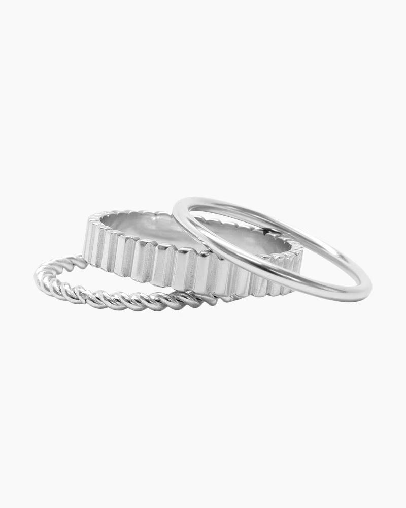 Treasured Textured Ring Stack