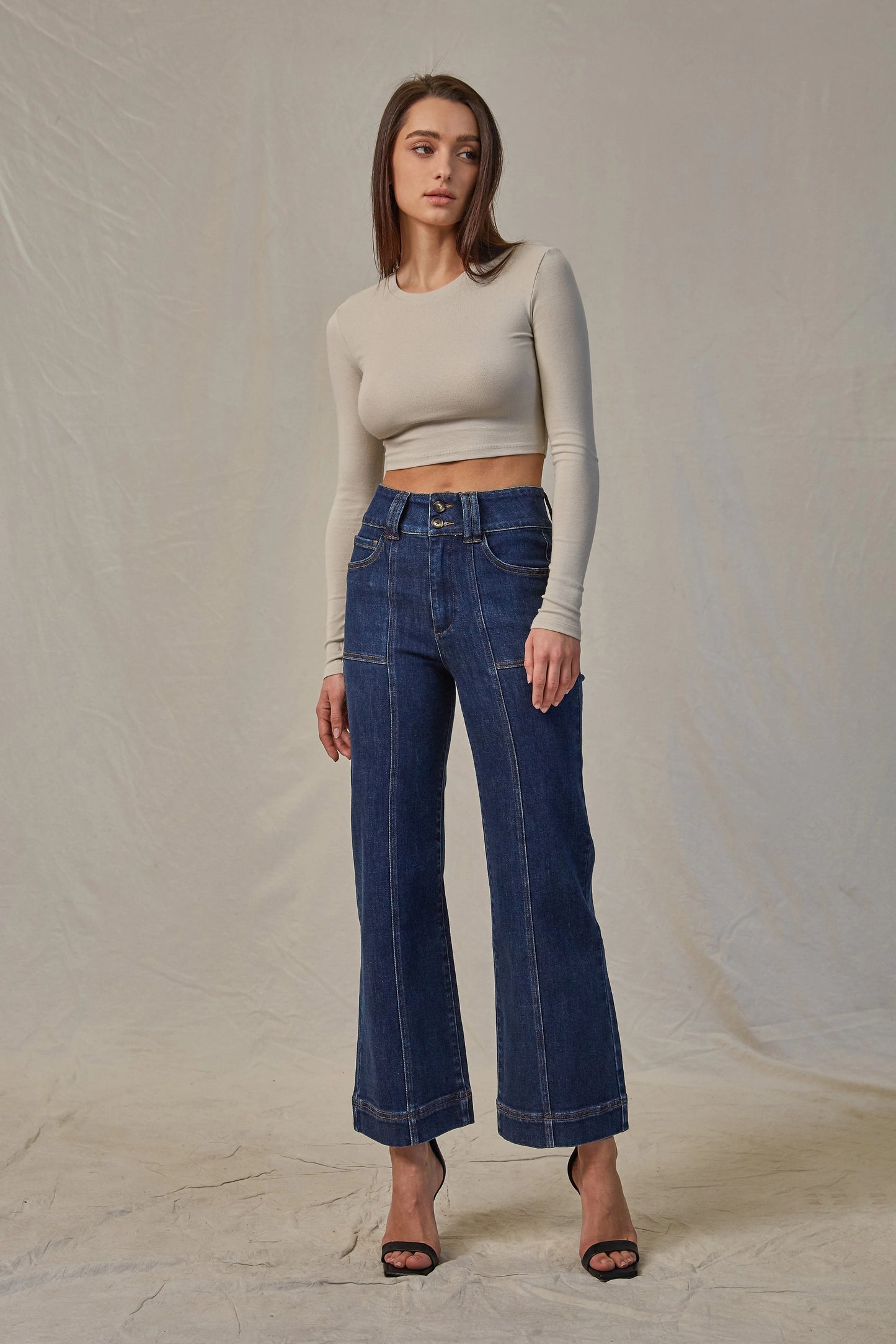 Whitley Super High Rise Wide Crop Denim