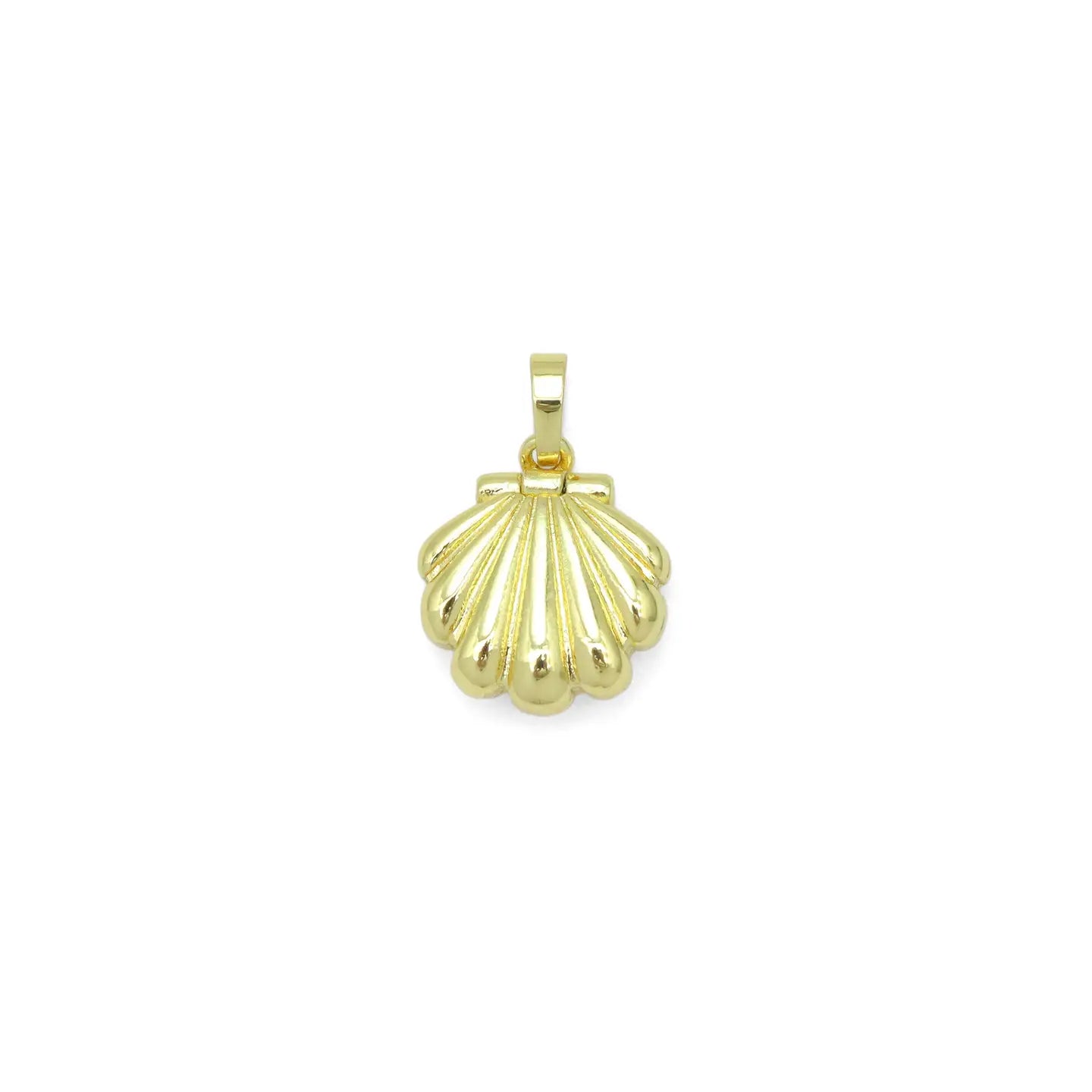 18k Shell and Pearl Locket Charm