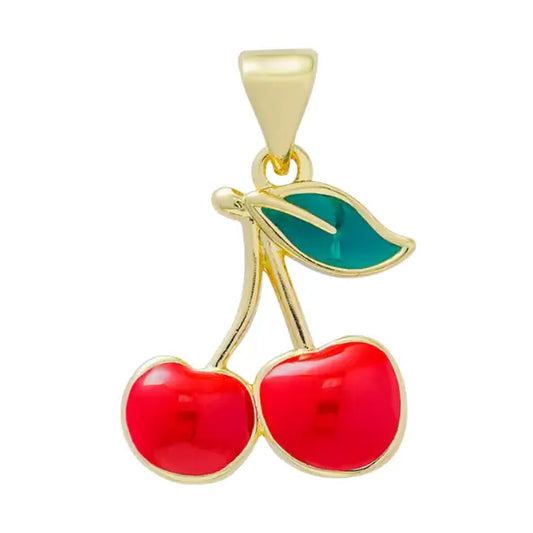 14k Red Cherry Charm