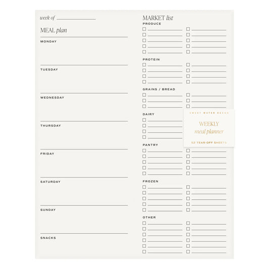 Weekly Meal Plan Notepad