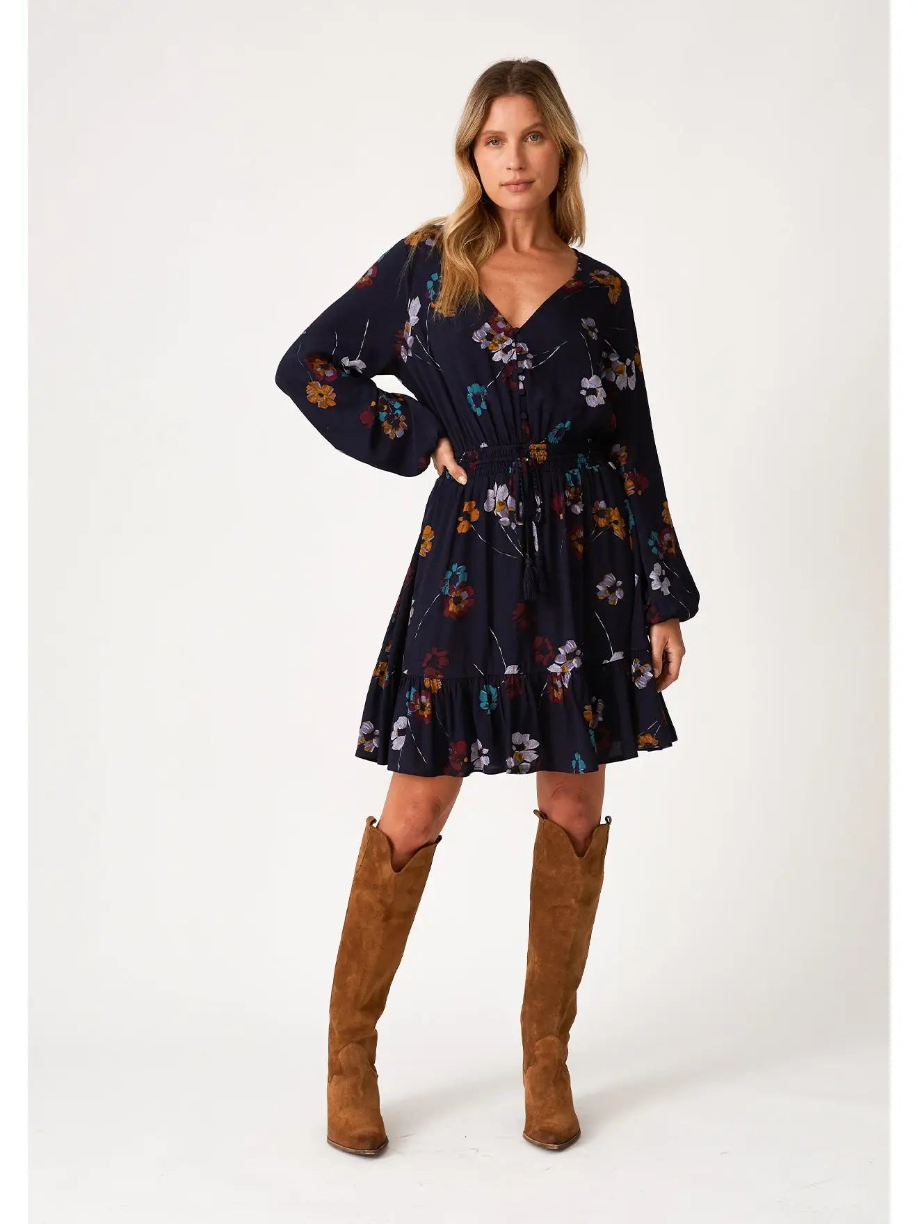 Arden LS Floral Woven Mini Dress