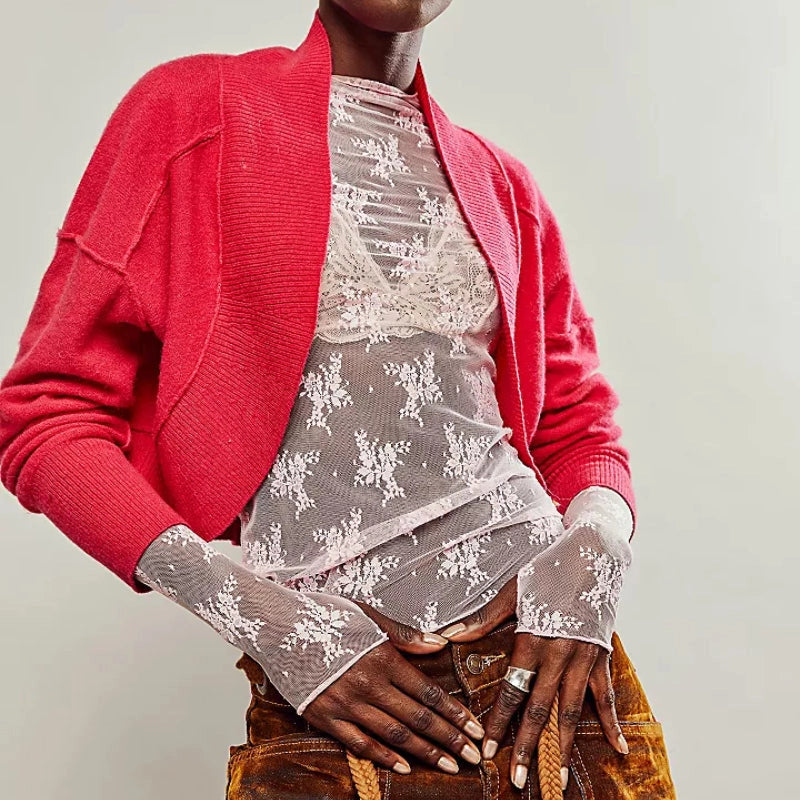 Eve Layering Floral Lace Sheer Mesh Top