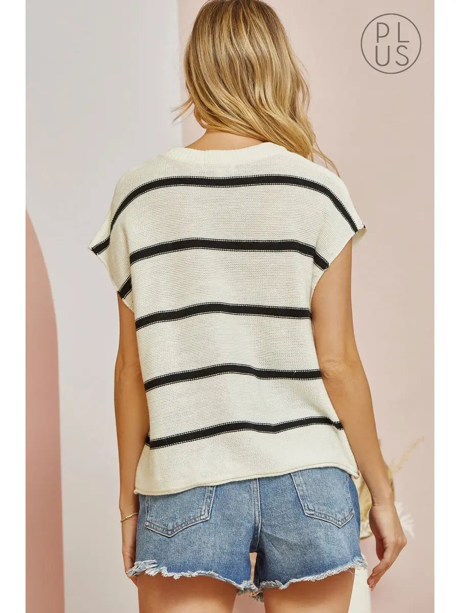 Laura Dolman Sleeve Sweater Top- Plus