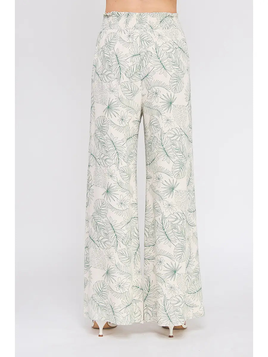 Brynlee Printed Linen Wide Leg Pant