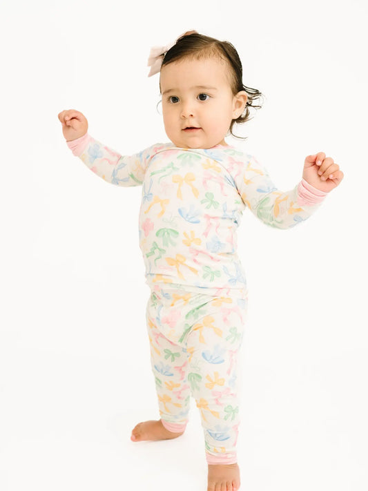 Pastel Bows Bamboo Set