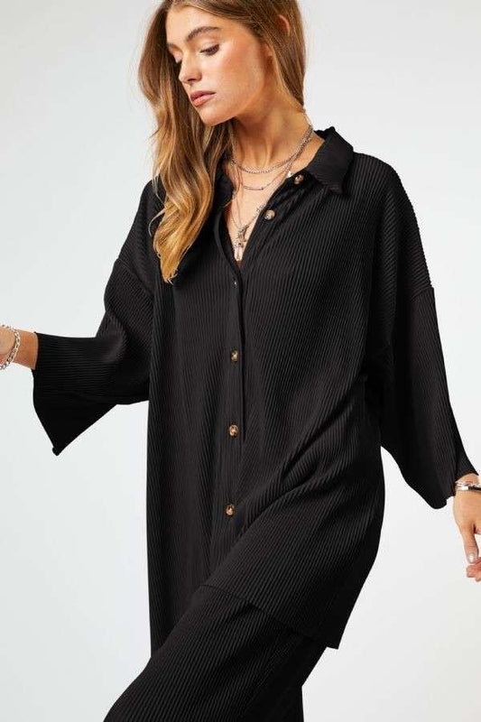 Nora Loose Fit Button Down - Plus