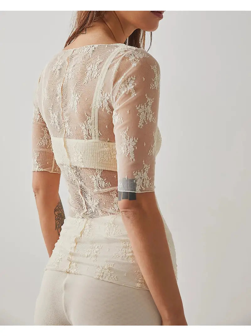 Eve Mid Sleeve Lace Top