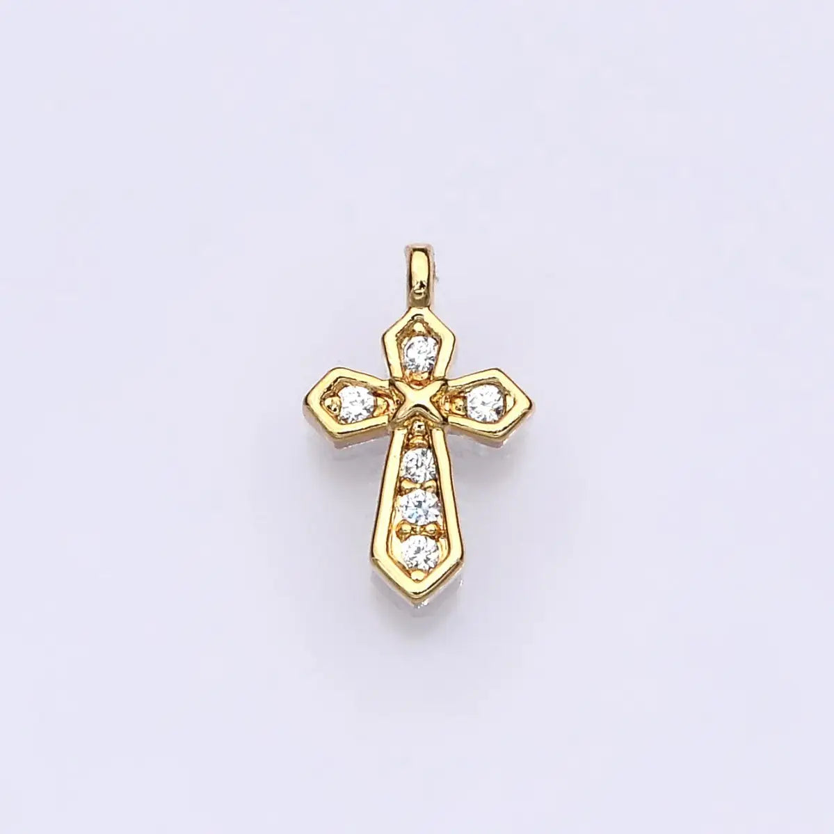14K Gold Filled Pave Mini Cross Charm