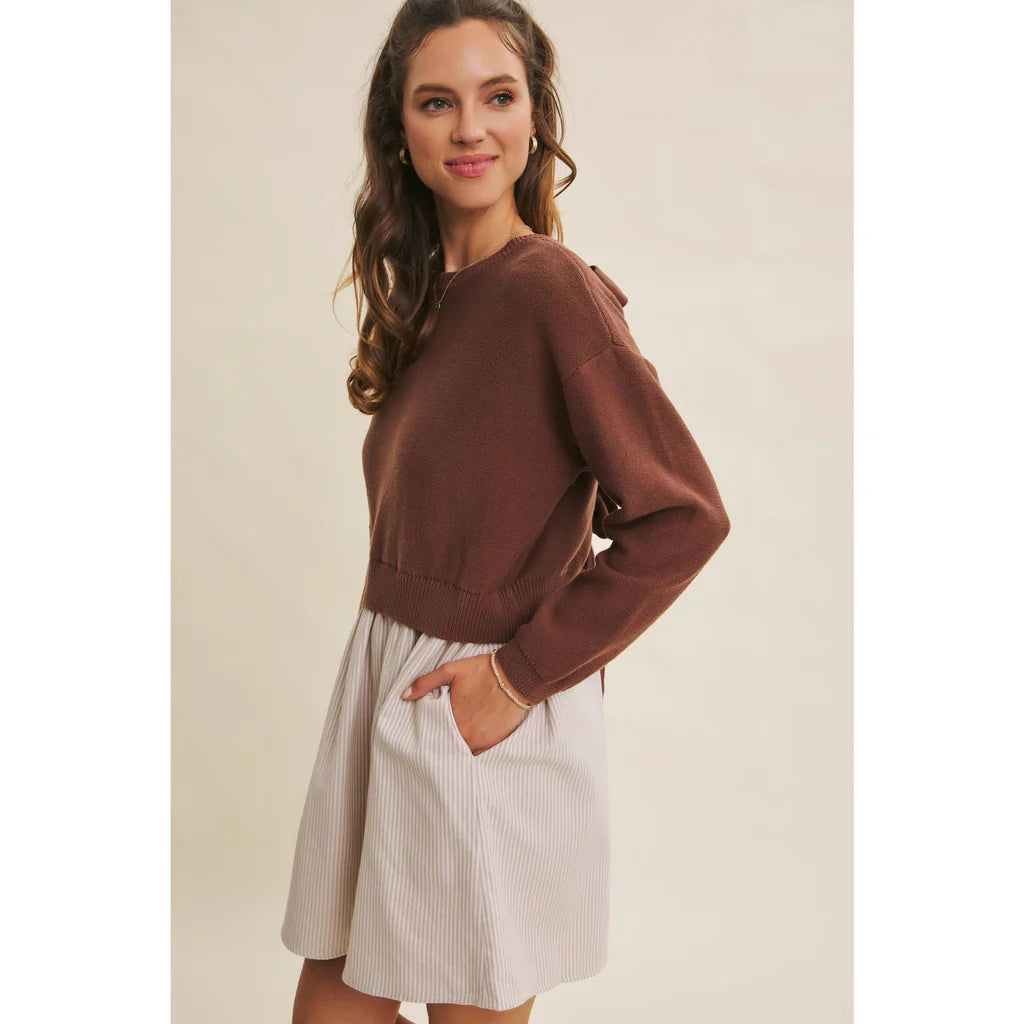 Cassidy Back Tie Two-fer Sweater Dress