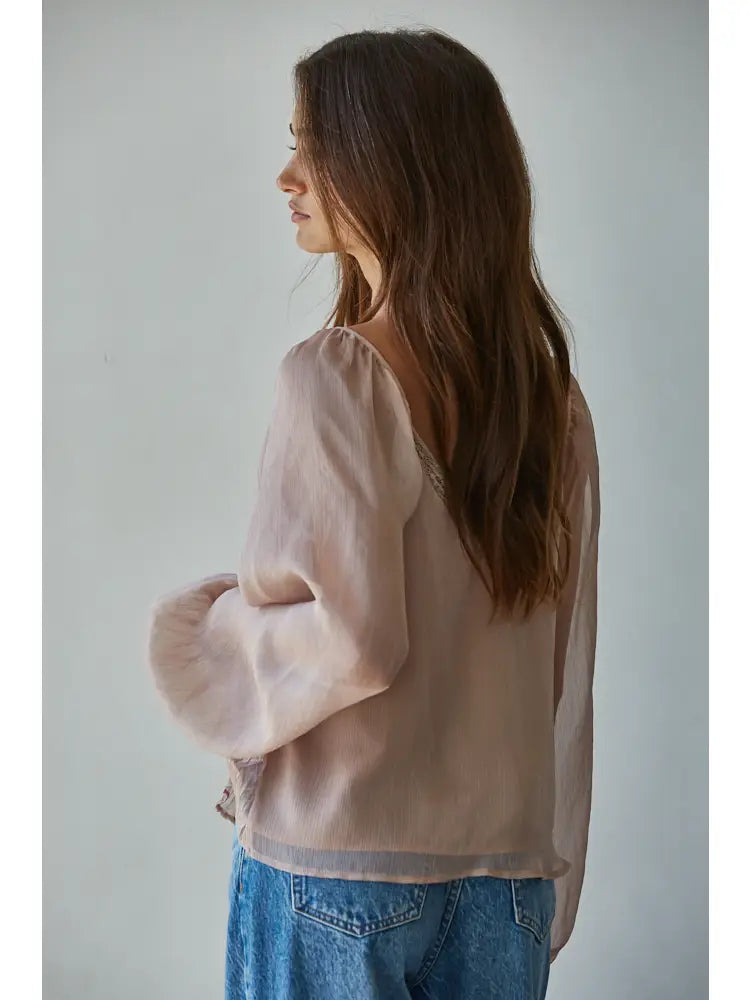 Molly Lace Trim Woven Top