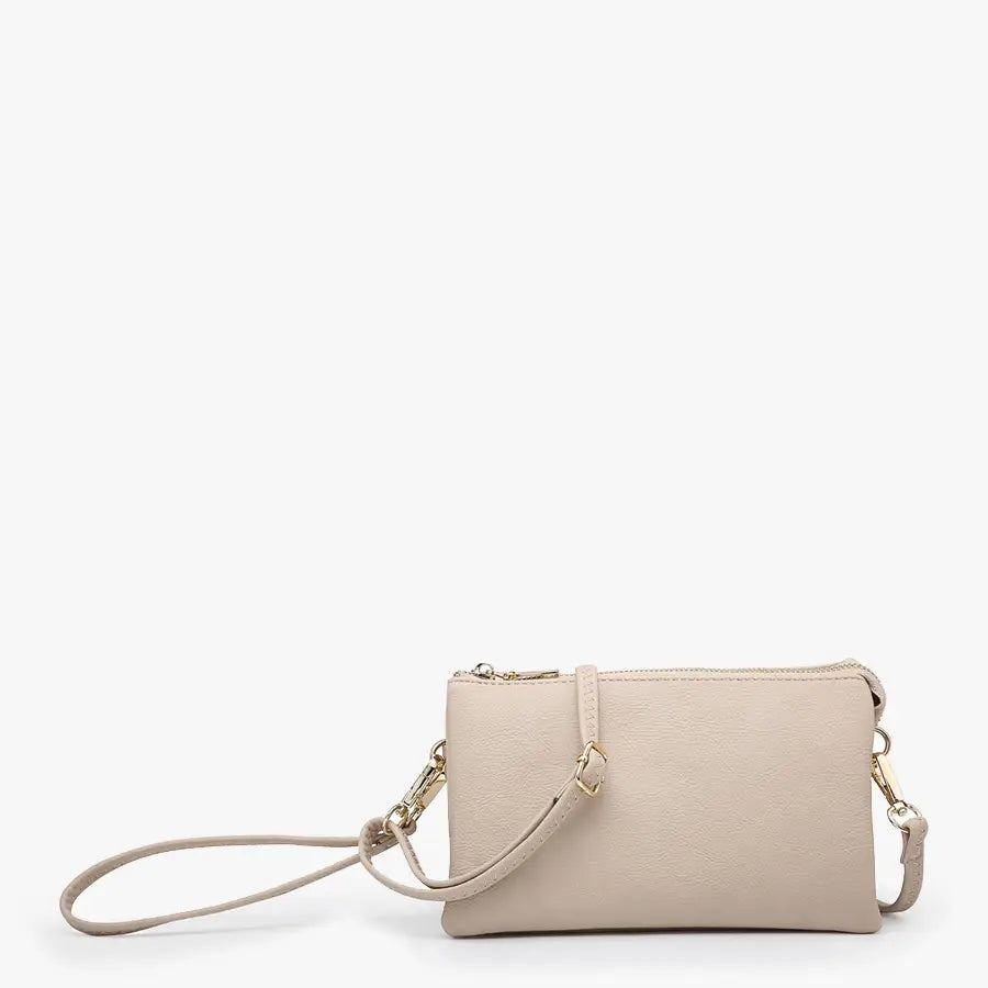 Vegan Leather Compartment Crossbody/Wristlet