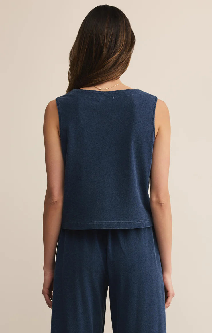 Emmy Jersey Denim Vest