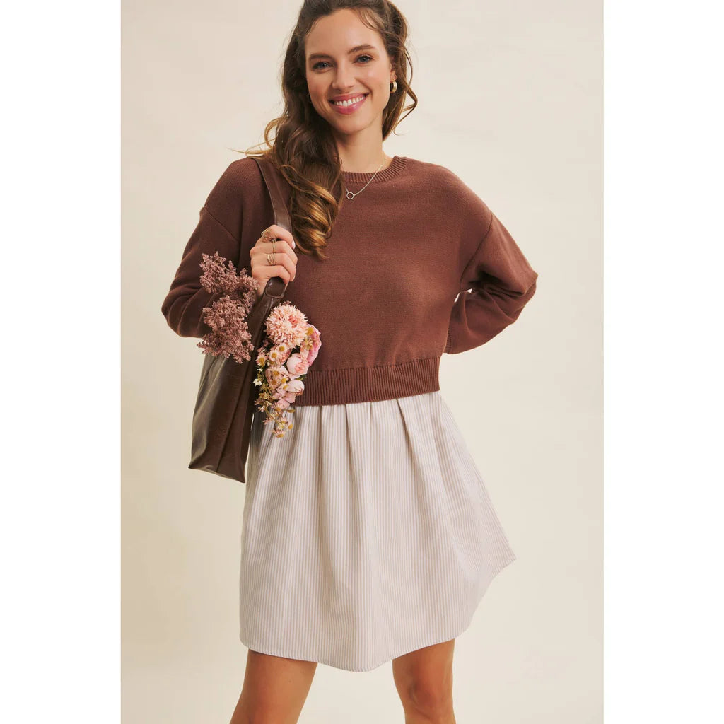 Cassidy Back Tie Two-fer Sweater Dress