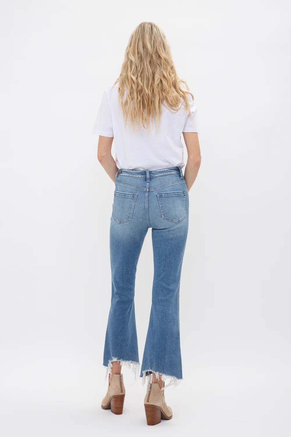 Casey High Rise Crop Flare Denim