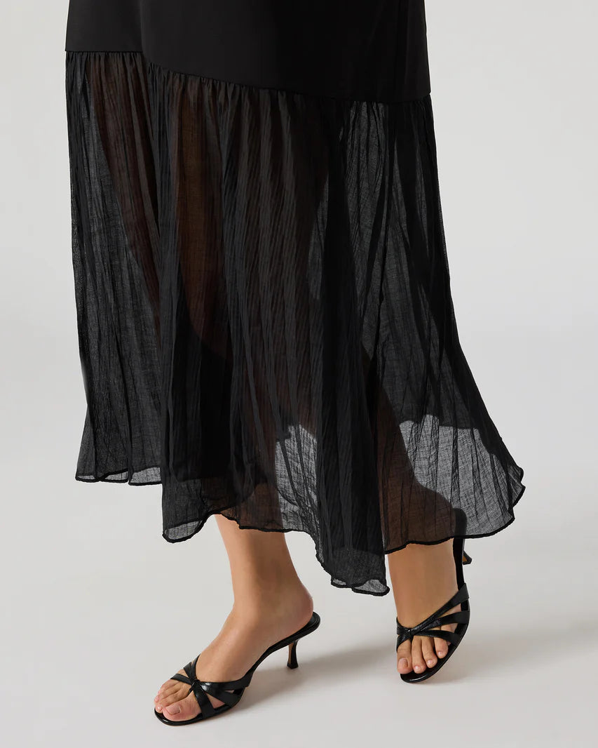 Paris Flowy Sheer Bottom Maxi Dress
