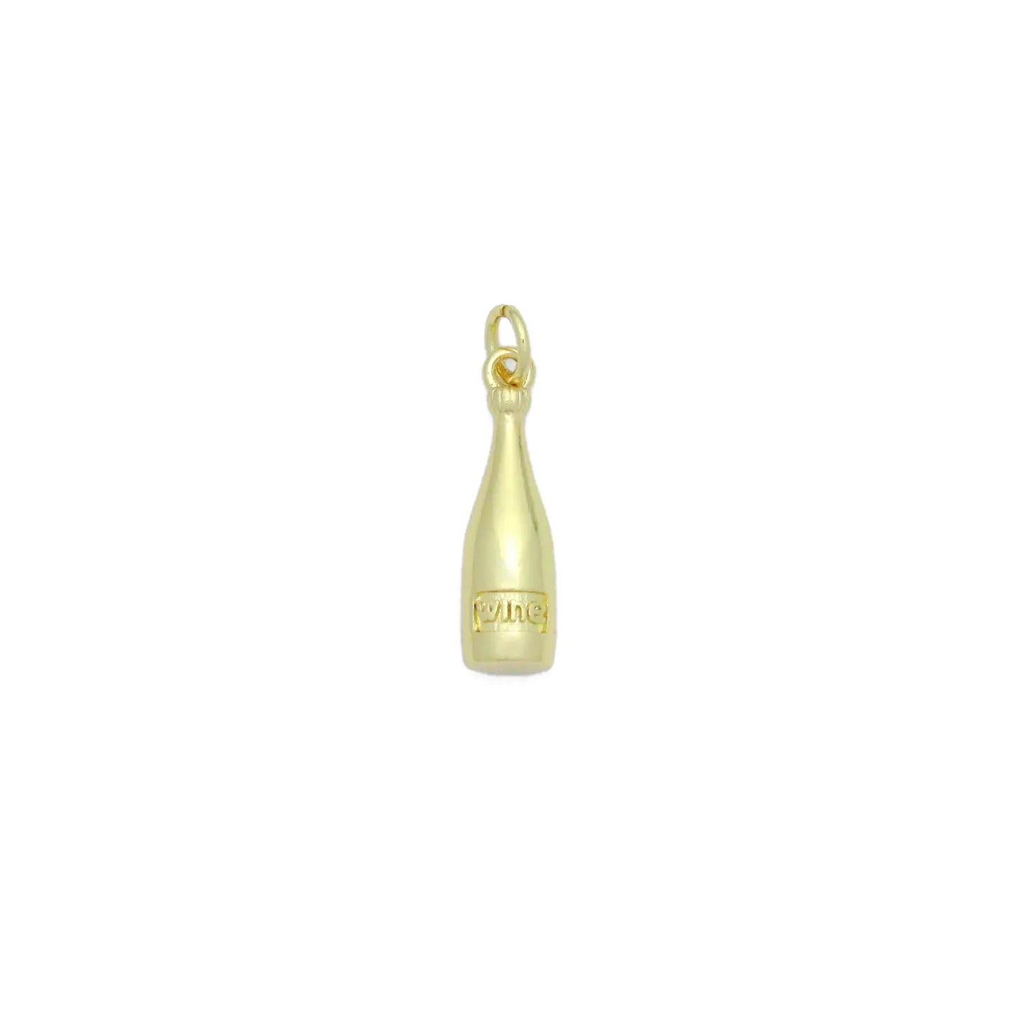 18k Wine Bottle Charm