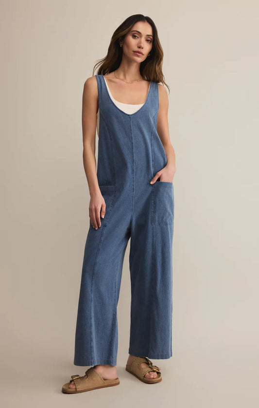 Shelly Jersey Denim Jumpsuit