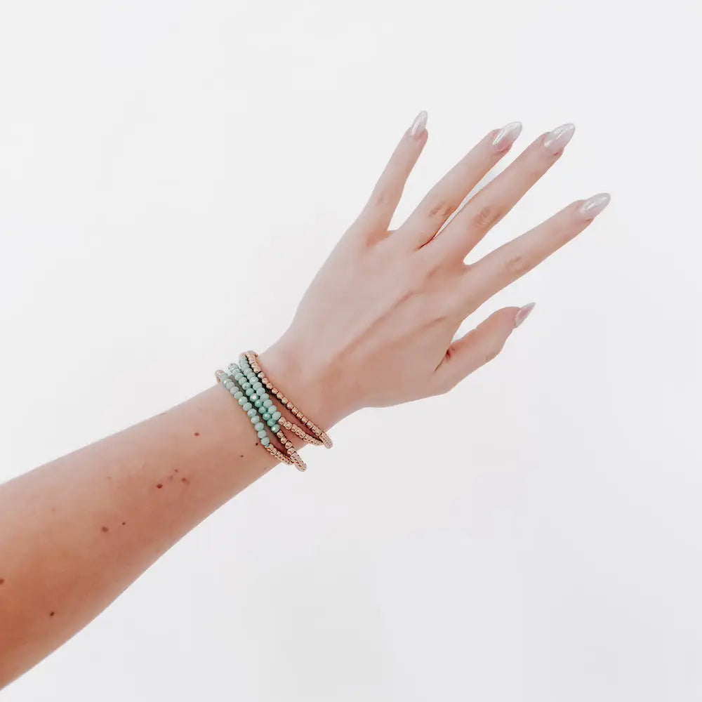 Glass and Metallic Bead Bracelet