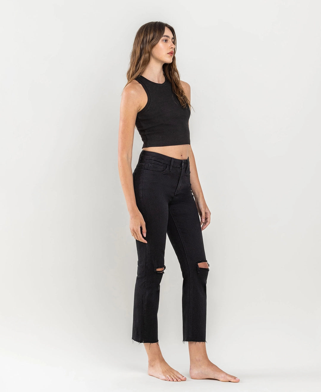 Twyla High Rise Crop Slim Straight Denim