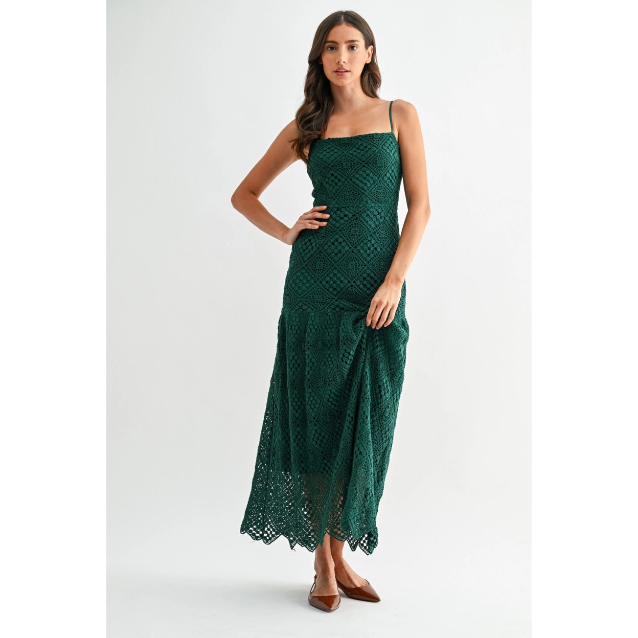 Genny Crochet Midi Dress