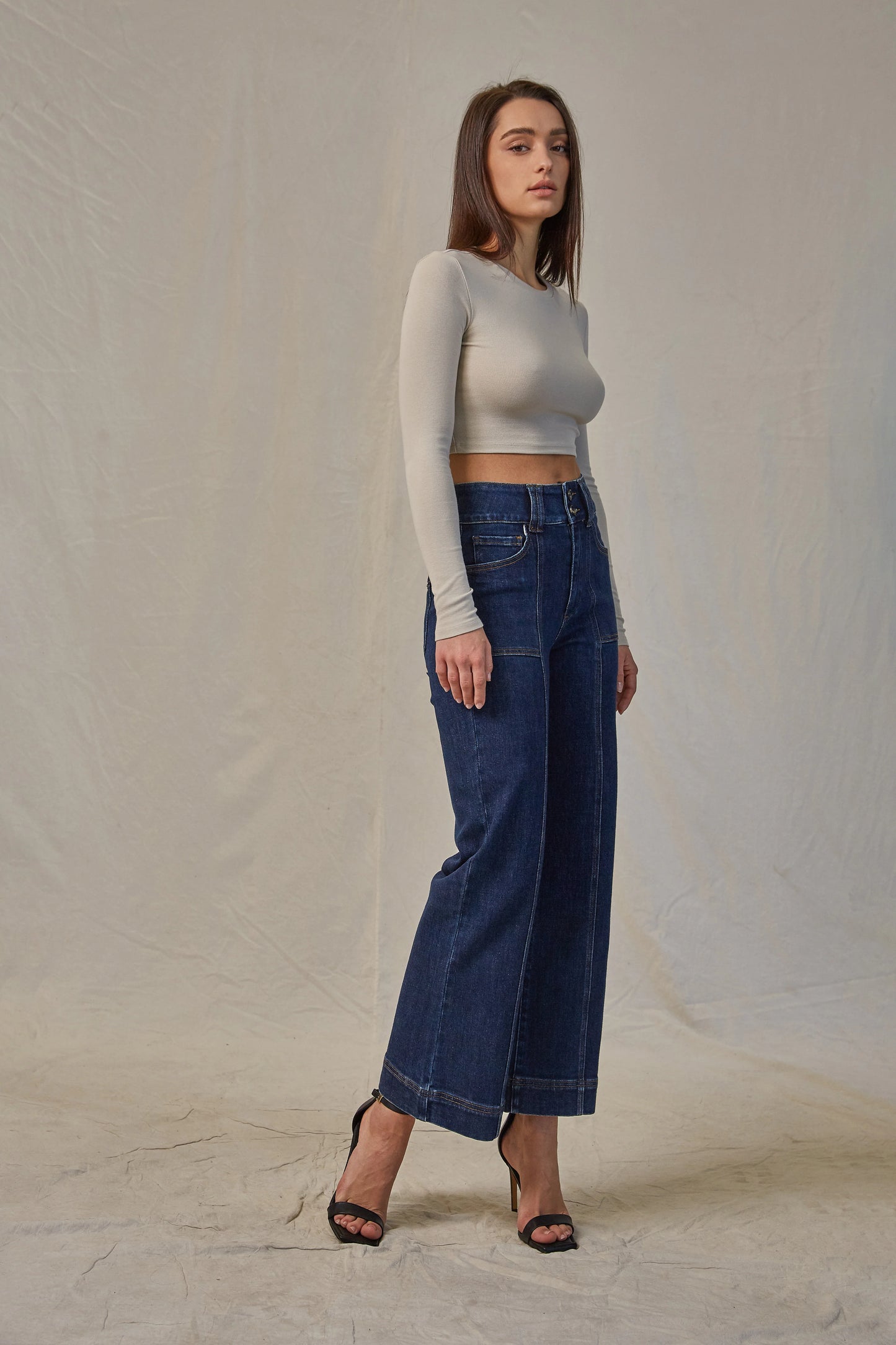 Whitley Super High Rise Wide Crop Denim