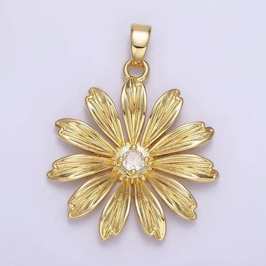 14K Gold Filled Sunflower Charm