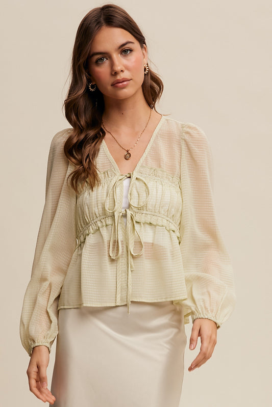Bristol Sheer Tie Front Top