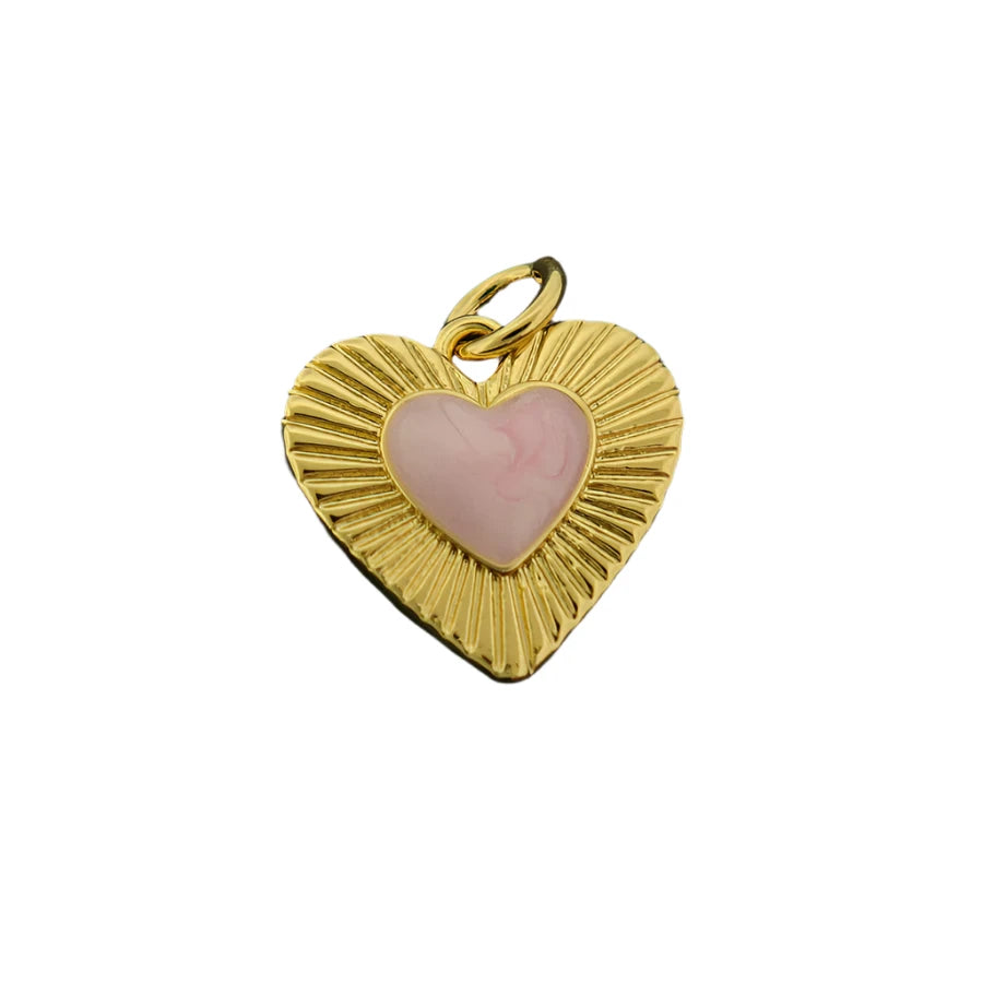 14k Pink Heart Pendant