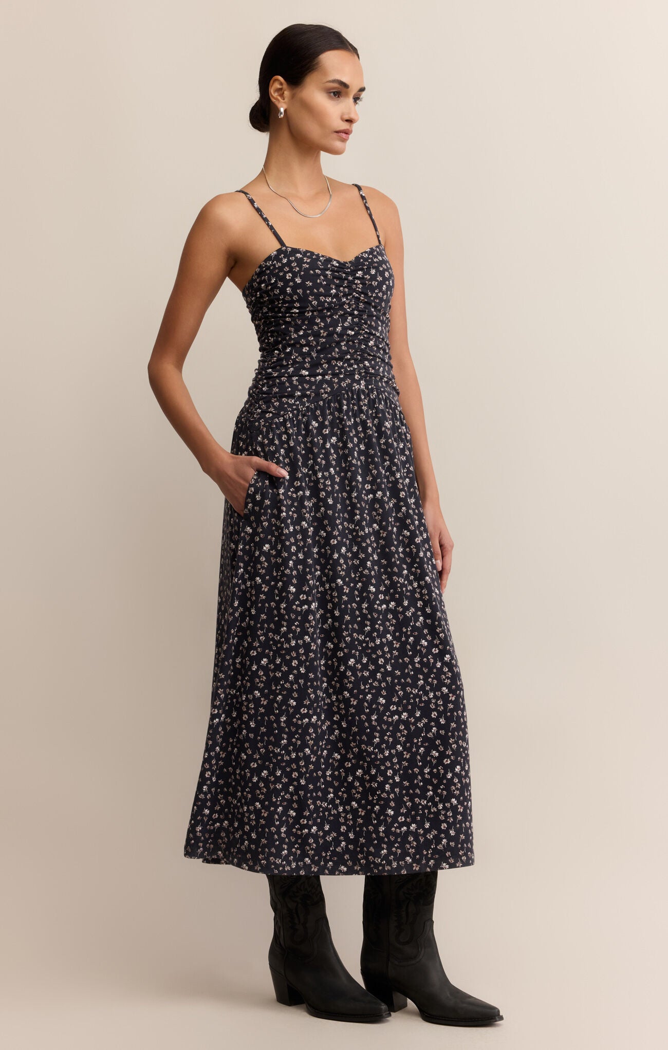 Marli Ditsy Flora Knit Midi Dress