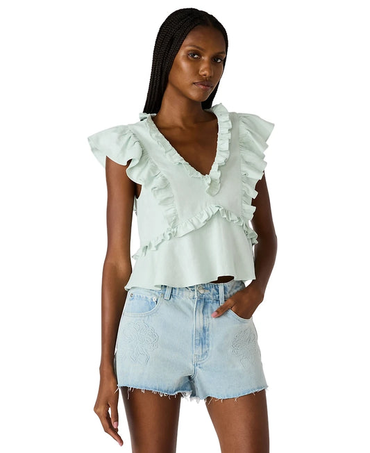 Verda Woven Ruffle Top