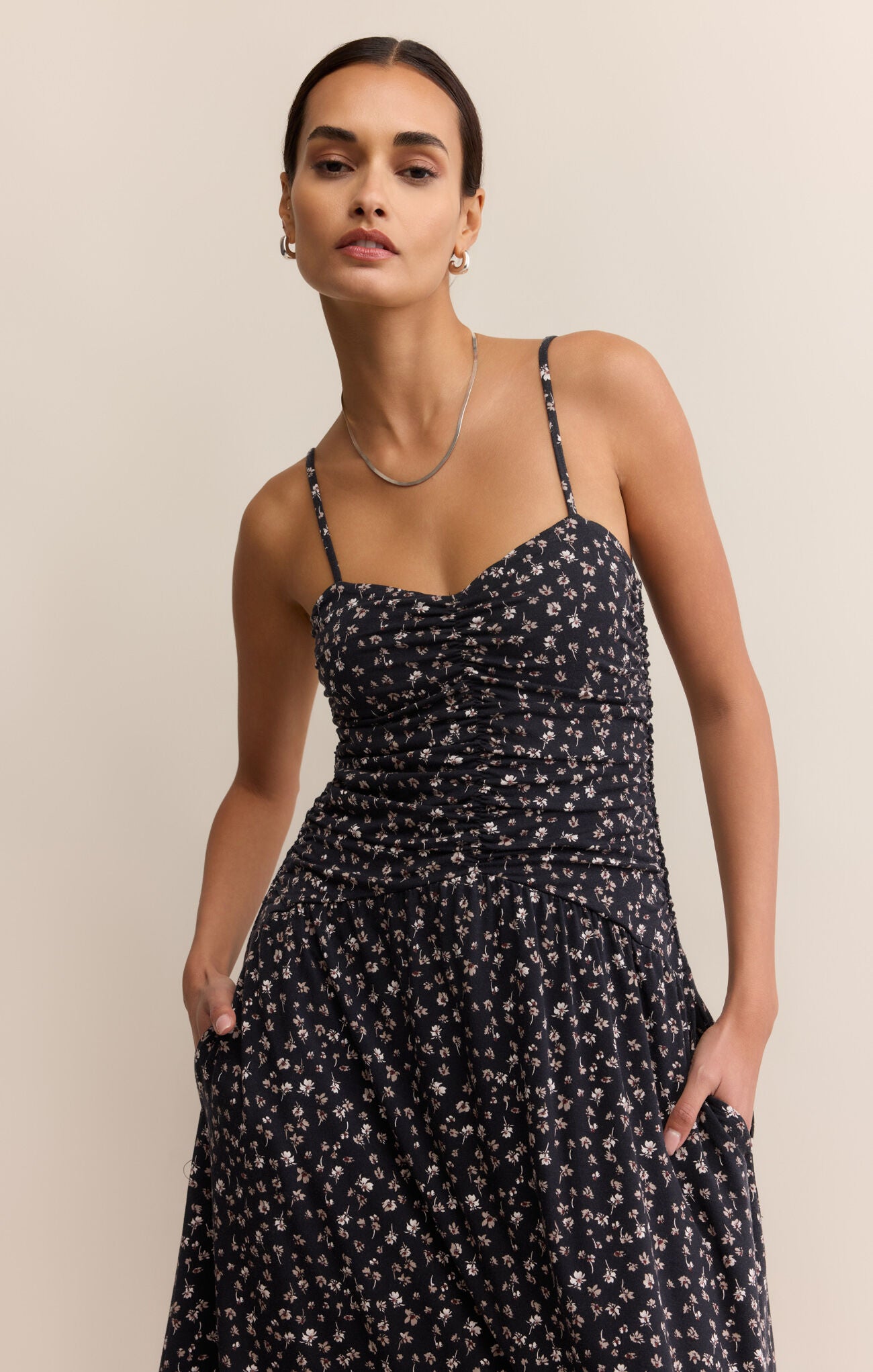 Marli Ditsy Flora Knit Midi Dress