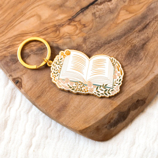 Floral Book Keychain