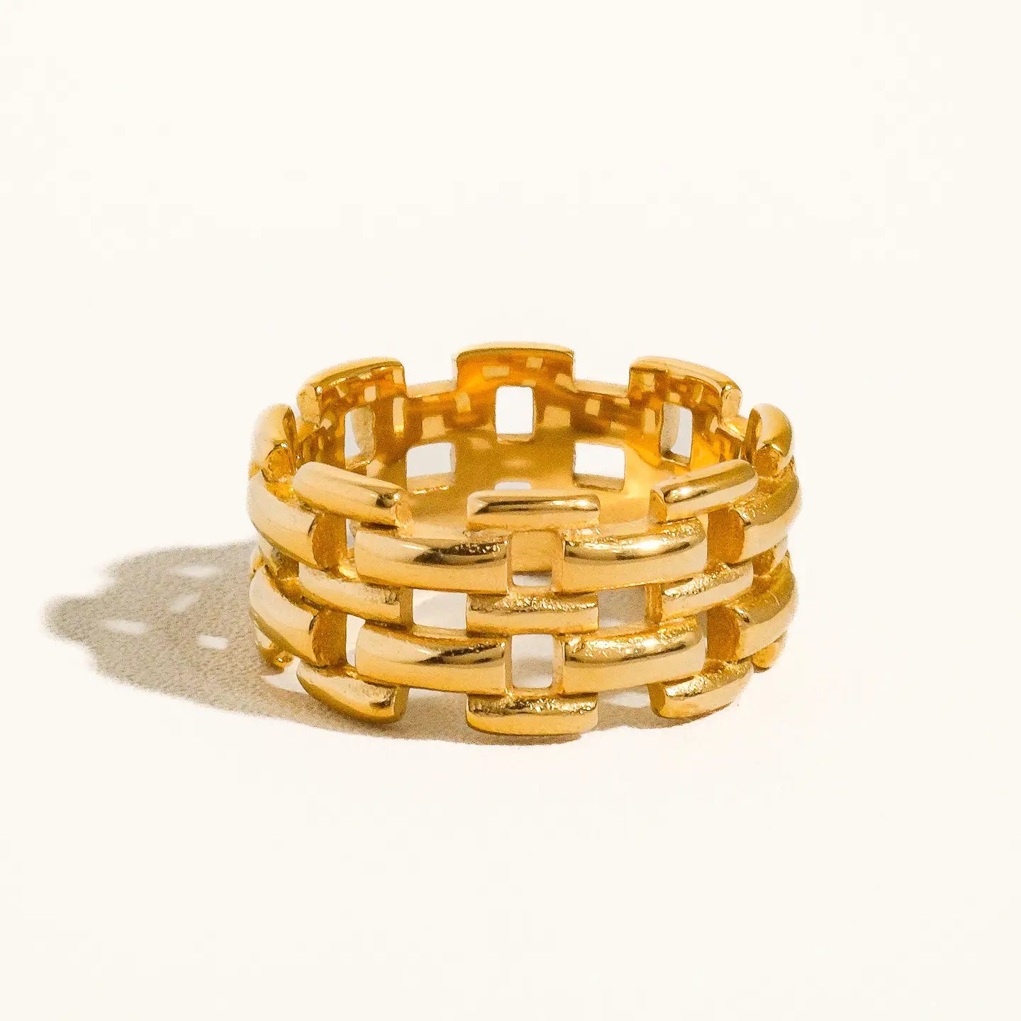 Braided Chain Ring 18k Gold