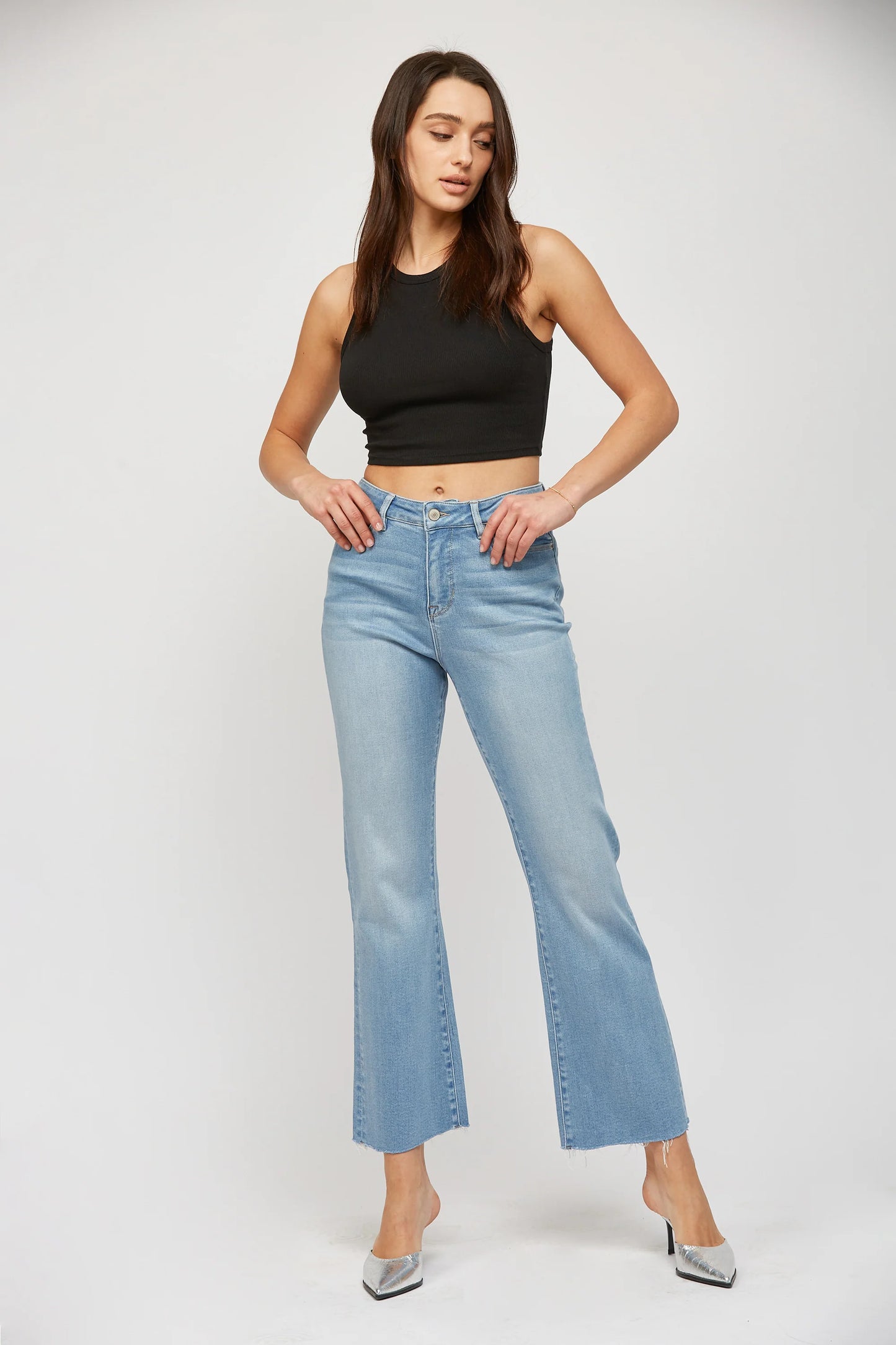 Laurel High Rise Super Soft Cropped Flare Denim